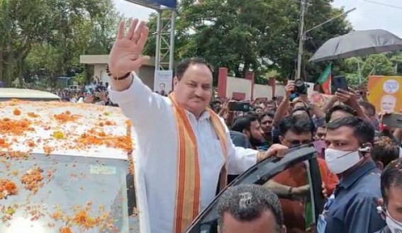 Assembly Election 2023 : BJP President J.P. Nadda arrives in Tripura on a 2-days-visit to campaign for BJP Assembly Election 2023 : BJP President J.P. Nadda arrives in Tripura on a 2-days-visit to campaign for BJP